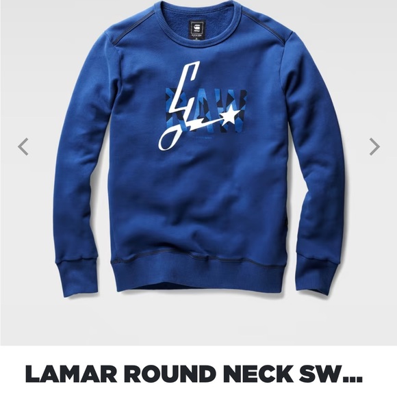 G-star Raw blue pullover sweater/sweatshirt features a layered crewneck sz XL - Picture 1 of 7